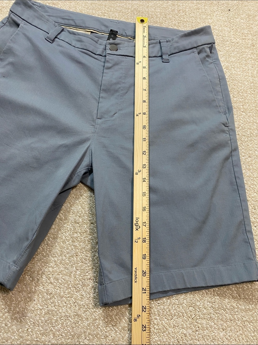 lululemon athletica Steel Blue Flat-Front Men's Shorts Size 33 - Picture 12 of 16